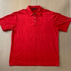 Tiger Woods Collection Dri-FIT Golf Polo Shirt Red XL BP Embroidery on Sleeve